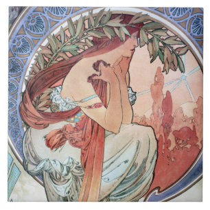 Alphonse Mucha Kakelplatta
