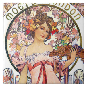 Alphonse Mucha Kakelplatta