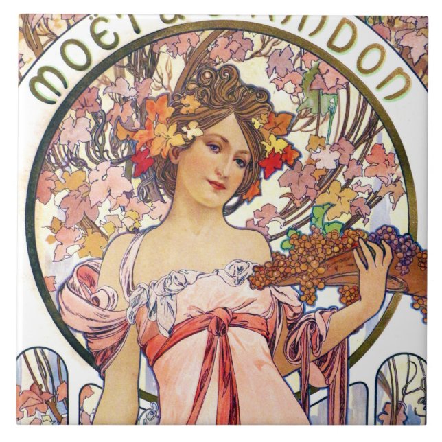 Alphonse Mucha Kakelplatta (Framsidan)