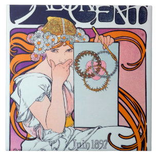 Alphonse Mucha Kakelplatta