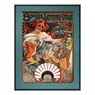 Alphonse Mucha kex Lefevre-Utile spräcklig ram Fototryck
