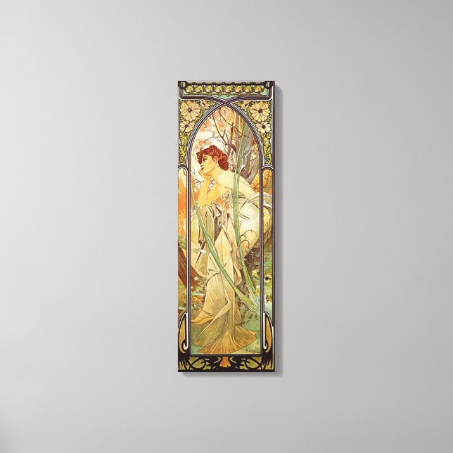 Alphonse Mucha, kvällskontemplation Canvastryck (Framsida)