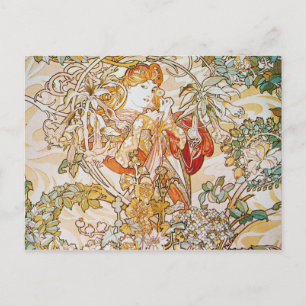 Alphonse Mucha - Kvinnor med Daisy Vykort