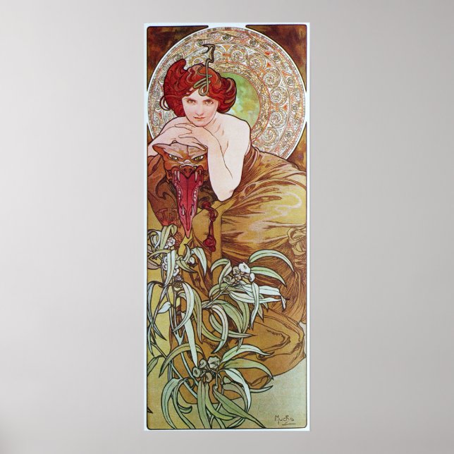 Alphonse Mucha.L "Emeraude/Emerald, 1900 Poster (Framsidan)