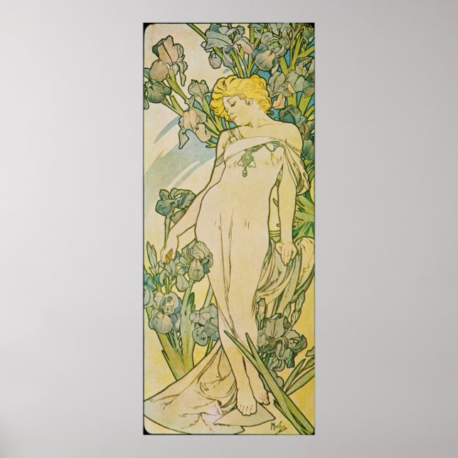 Alphonse Mucha. L 'Iris/Iris, 1897 Poster (Framsidan)