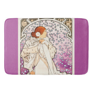 Alphonse Mucha La Dame 1896 Art nouveau Vintage Badrumsmatta