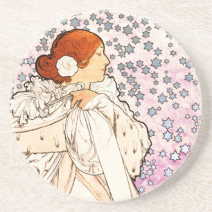 Alphonse Mucha La Dame 1896 Art nouveau Vintage Underlägg