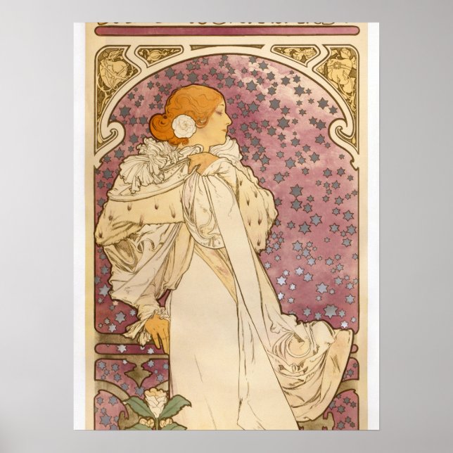 Alphonse Mucha La Dame Aux Camelias: Art Nouveau  Poster (Framsidan)