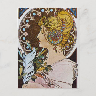Alphonse Mucha. La Plume/the Pen, 1899 Vykort