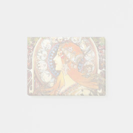Alphonse Mucha La Plume Zodiac Art nouveau Vintage Post-it Block