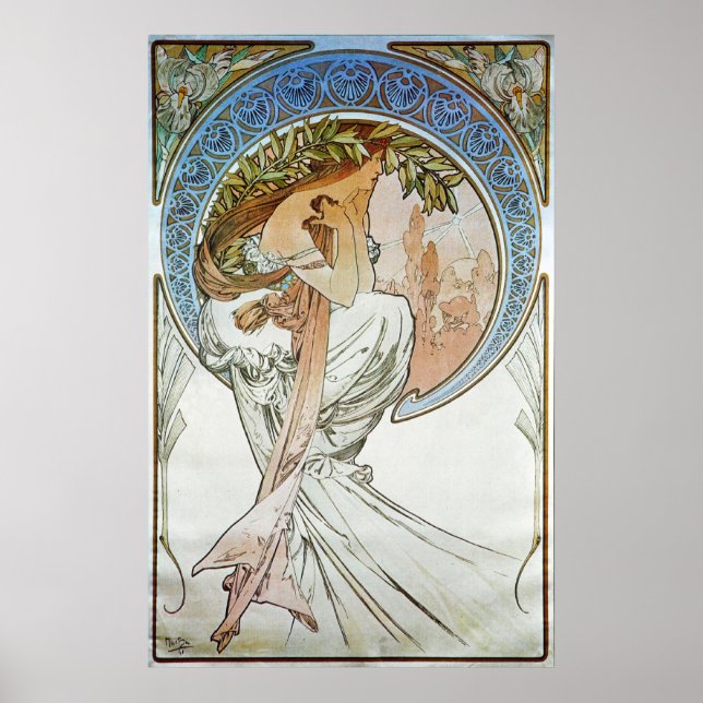 Alphonse Mucha. La Poesie/Poetry, 1898 Poster (Framsidan)