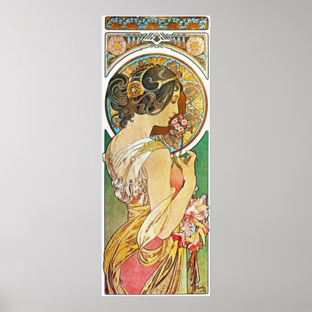 Alphonse Mucha. La Primevere/Polyanthus, 1899 Poster (Framsidan)