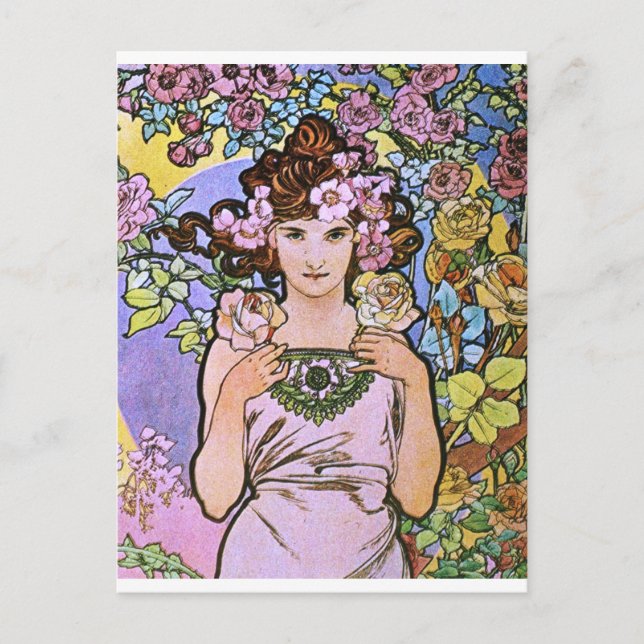 Alphonse Mucha. La Ro/Ro, 1897 Vykort (Framsida)