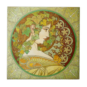 Alphonse Mucha lagrar belägger med tegel Kakelplatta