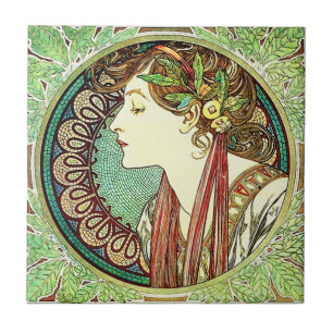 Alphonse Mucha lagrar belägger med tegel Kakelplatta