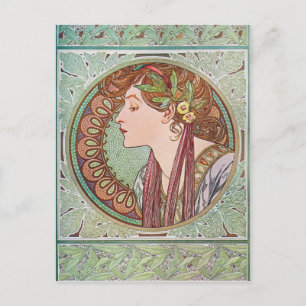 Alphonse Mucha Laurel Art nouveau Postcards Vykort