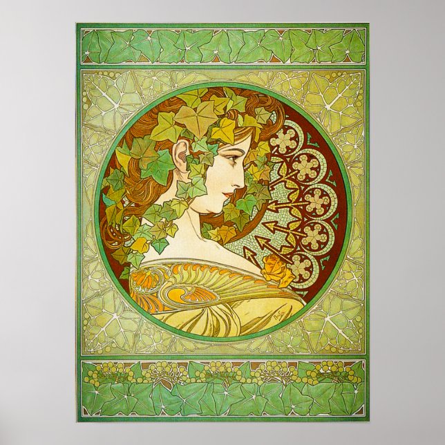 Alphonse Mucha Laurel Poster (Framsidan)