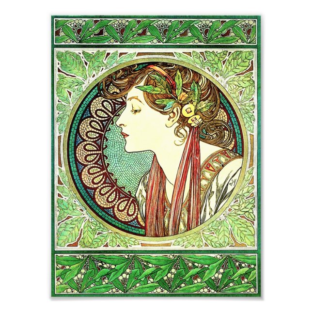 Alphonse Mucha Laurel Skriv ut Fototryck (Framsidan)