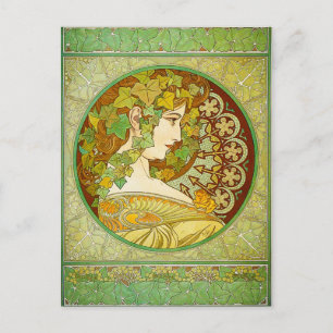 Alphonse Mucha Laurel-vykort Vykort