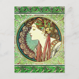 Alphonse Mucha Laurel-vykort Vykort