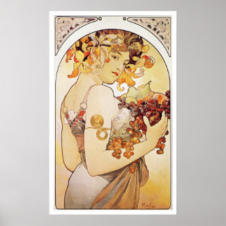 Alphonse Mucha. Le Fruit/Fruit, 18.97 Poster