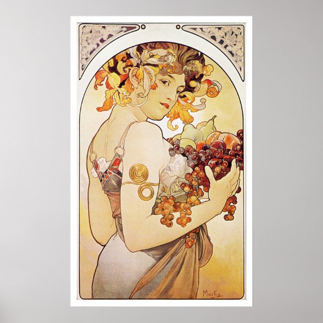 Alphonse Mucha. Le Fruit/Fruit, 18.97 Poster (Framsidan)