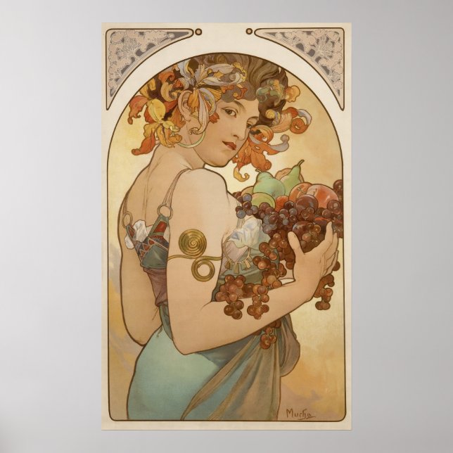 Alphonse Mucha: Le Fruit/Fruit Poster (Framsidan)