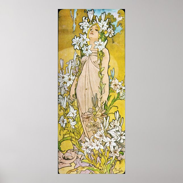 Alphonse Mucha. Le Lys/Lily, 1897 Poster (Framsidan)