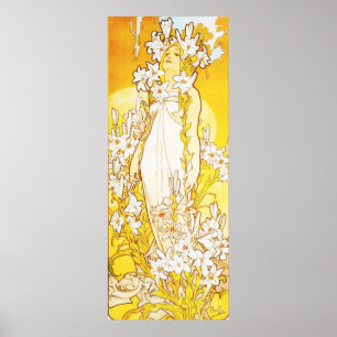 Alphonse Mucha liljaaffisch Poster
