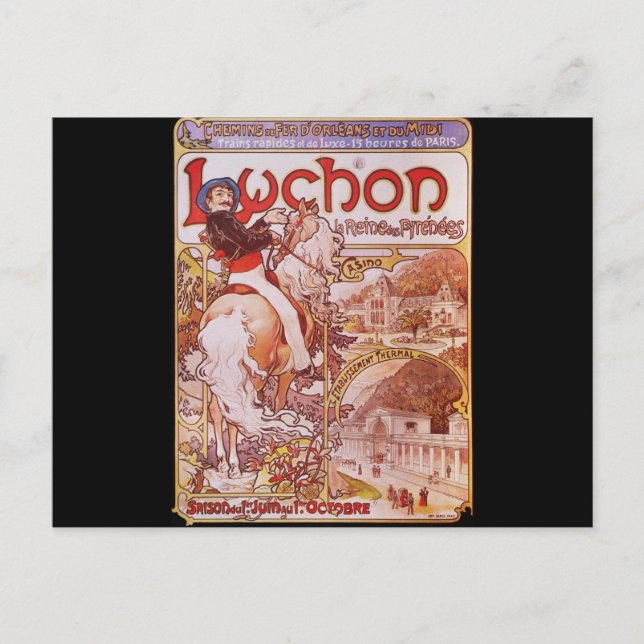 Alphonse Mucha Luchon Vykort (Framsida)