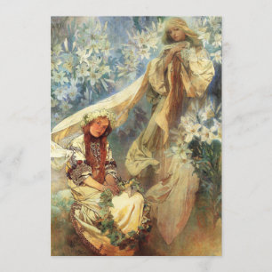 Alphonse Mucha Madonna av liljainbjudningarna Inbjudningar
