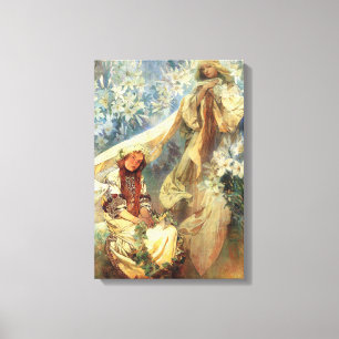 Alphonse Mucha Madonna av liljarna Canvastryck