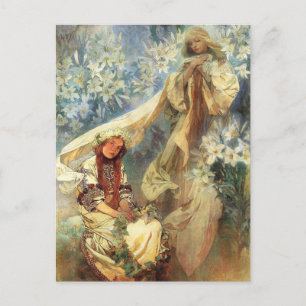Alphonse Mucha Madonna av liljavykortet Vykort