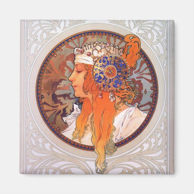 Alphonse Mucha Magnet (Framsidan)