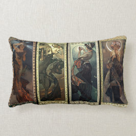 Alphonse Mucha månen och stjärnorna dämpar Lumbarkudde