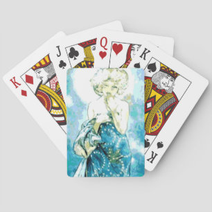 Alphonse Mucha månen som leker kort Kortlek