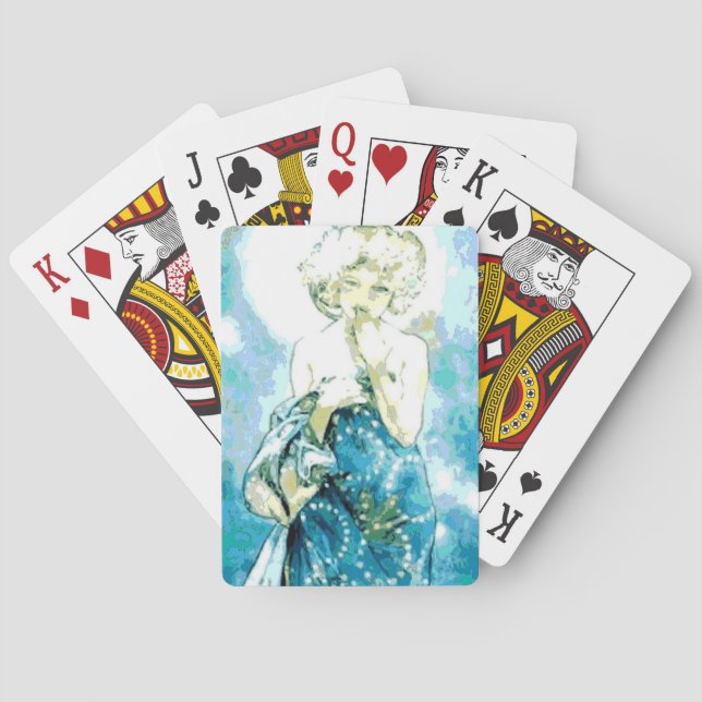 Alphonse Mucha månen som leker kort Kortlek (Baksidan)