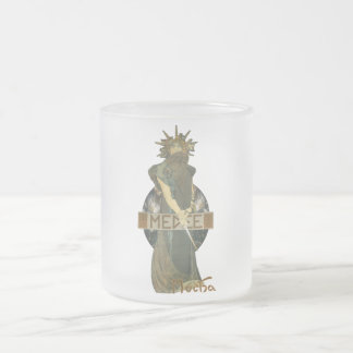 Alphonse Mucha Medee (1898) frostade Glass mugg