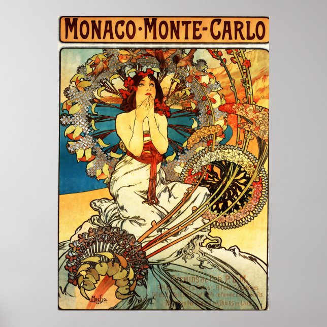 Alphonse Mucha - Monaco Monte Carlo Poster (Framsidan)