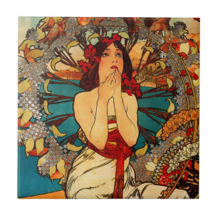 Alphonse Mucha Monte - carlo belägger med tegel Kakelplatta