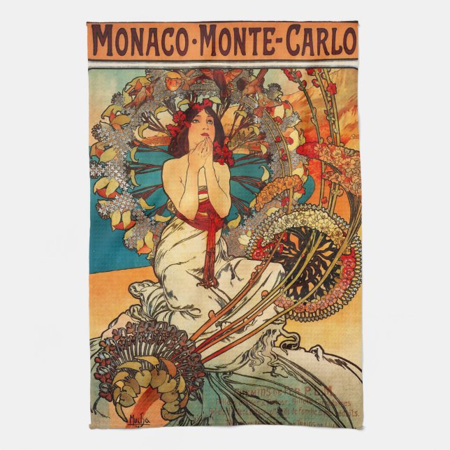 Alphonse Mucha Monte - carlo kökshandduk (Vertikal)