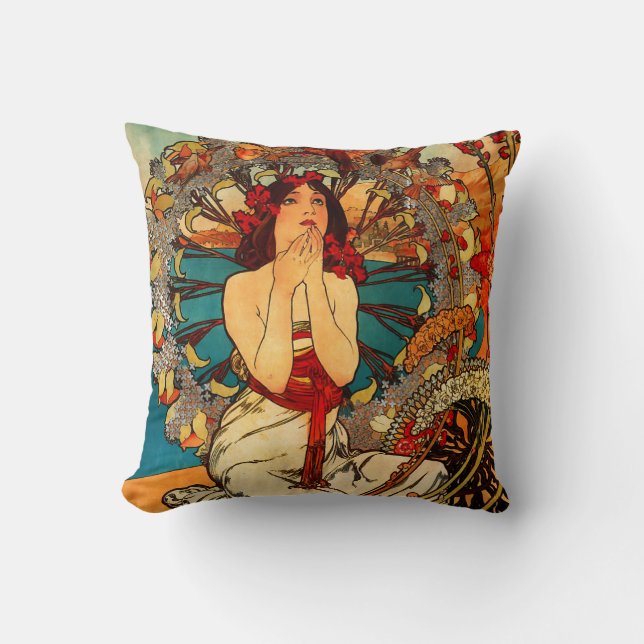 Alphonse Mucha Monte - carlo kudder Kudde (Framsida)