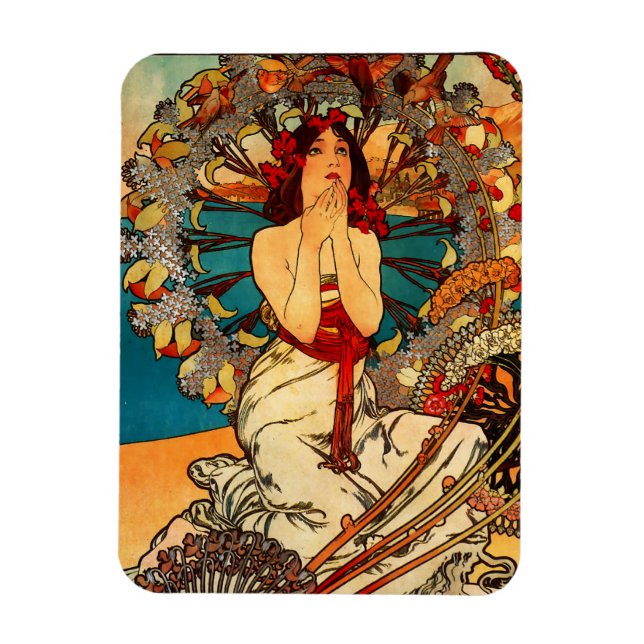 Alphonse Mucha Monte Carlo Magnet (Vertikal)