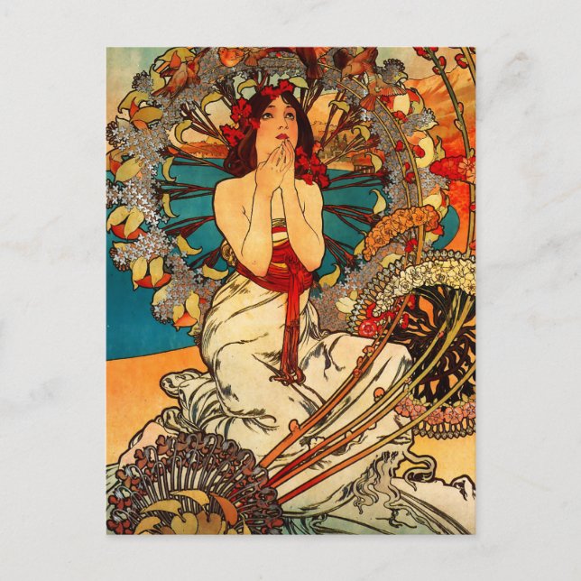 Alphonse Mucha Monte Carlo Postcard Vykort (Framsida)