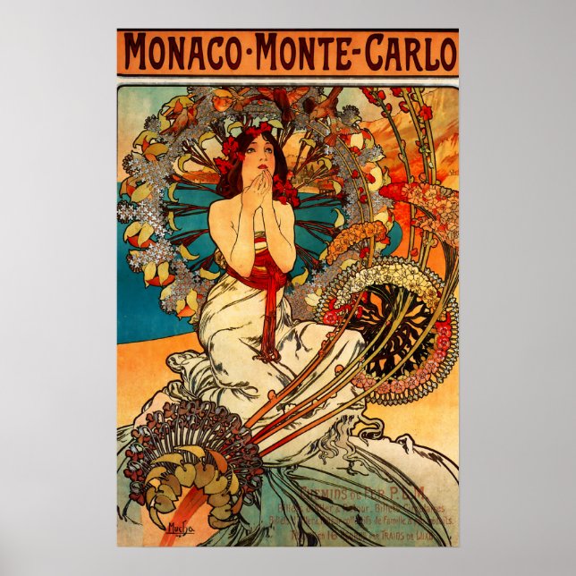 Alphonse Mucha Monte Carlo Poster (Framsidan)