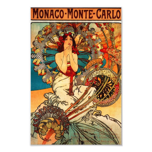 Alphonse Mucha Monte Carlo Skriv ut Fototryck (Framsidan)