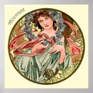 Alphonse Mucha Month of December Poster