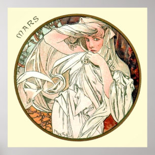 Alphonse Mucha Month of March Poster