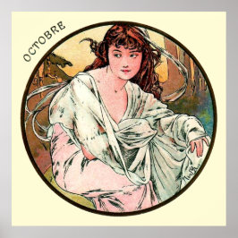 Alphonse Mucha Month of oktober Poster