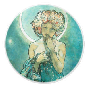 Alphonse Mucha Moonlight Clair De Lune Art nouveau Knopp